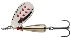 Abu Garcia Droppen LF Silver/Red dot 4g Perfekt rovfisk spinner til ferskvann