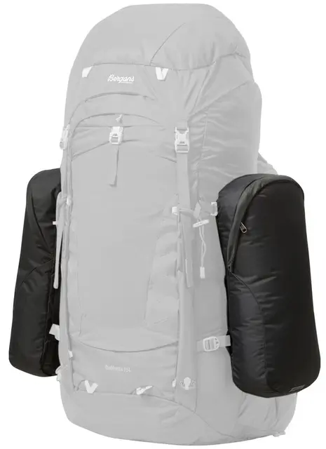Bergans Side Pockets, Solid Charcoal 2 stk sidelommer til ryggsekk 
