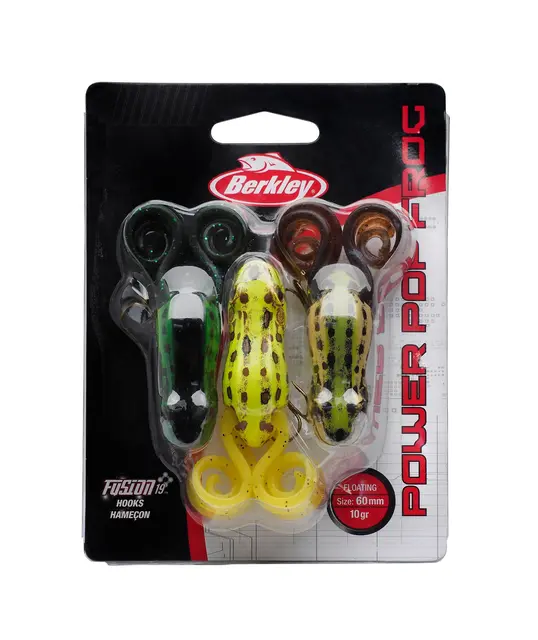 Berkley Power Pop Frog 3-pack Flytende popper frosk med powerbait ben 