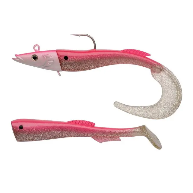 Berkley Power Sandeel Metallic Pink 130g Fisk målrettet med kvalitets gummi jigg 