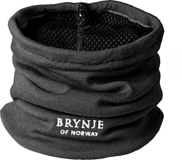 Brynje Arctic Hals - One size Black Hals, lue og buff med med merinoull 