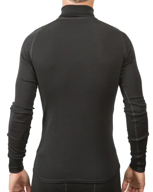 Brynje Classic Zip Polo Svart XS Tettstrikket merinoull, fineste kvalitet 