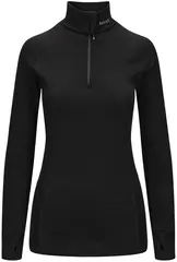 Brynje W&#39;s Arctic Zip Polo Black S Lang arm med tommelfingergrep