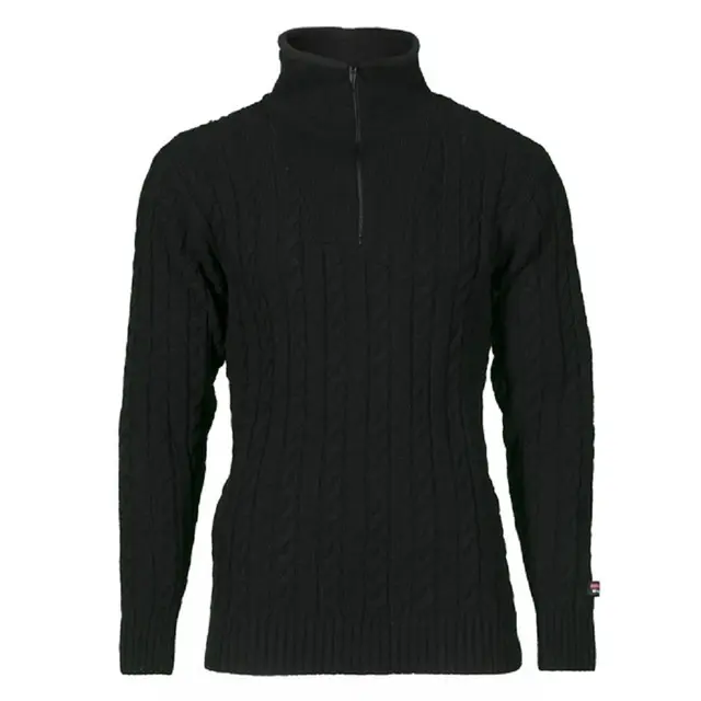 Bråtens Flette Genser Sort S Genser med klassisk flettemønster 