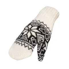 Br&#229;tens Sn&#248;stjerne Vott Hvit/svart M Ullvott med mykt og godt fleecef&#244;r