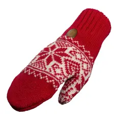 Br&#229;tens Sn&#248;stjerne Vott R&#248;d/hvit M Ullvott med mykt og godt fleecef&#244;r