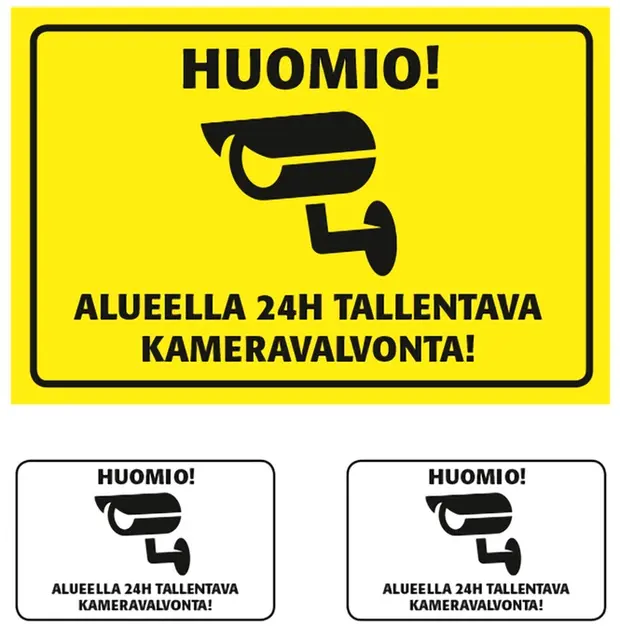 Burrel Overvåkningsskilt og klistremerke Varsel om kameraovervåkning 