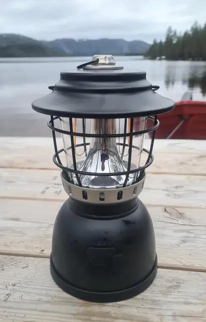Osean Oppladbar Campinglykt Matt Svart Robust og lyssterk, 500 Lumen 