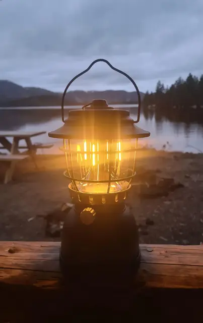 Osean Oppladbar Campinglykt Matt Svart Robust og lyssterk, 500 Lumen 