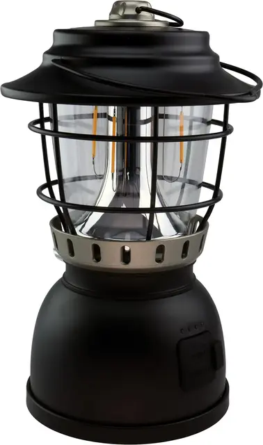 Osean Oppladbar Campinglykt Matt Svart Robust og lyssterk, 500 Lumen 