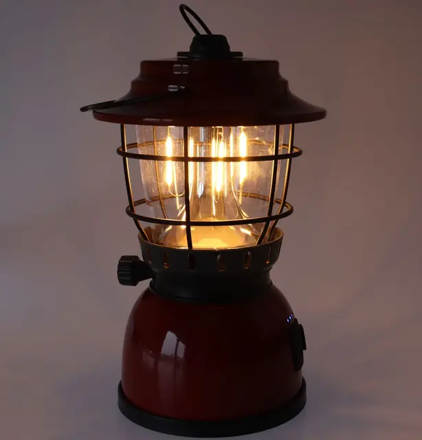 Osean Oppladbar Campinglykt Rød/Svart Robust og lyssterk, 500 Lumen 