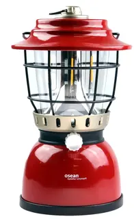 Osean Oppladbar Campinglykt R&#248;d/Svart Robust og lyssterk, 500 Lumen