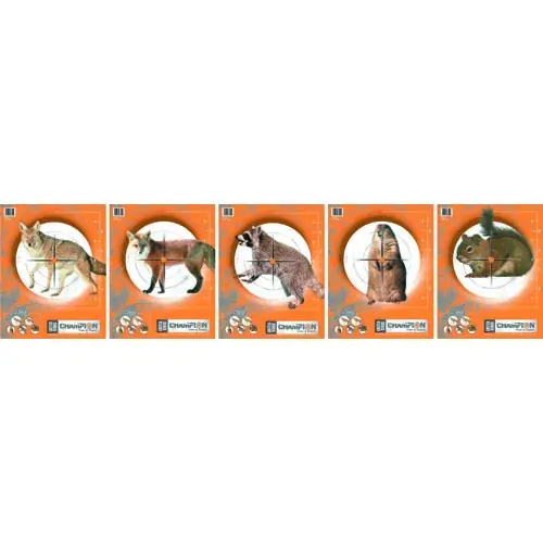 Champion Critter Series Targets 10-pack med 5 ulike dyremotiver 