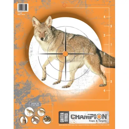 Champion Critter Series Targets 10-pack med 5 ulike dyremotiver 