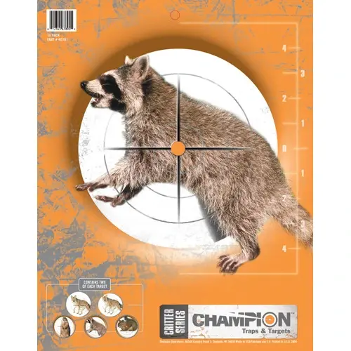 Champion Critter Series Targets 10-pack med 5 ulike dyremotiver 