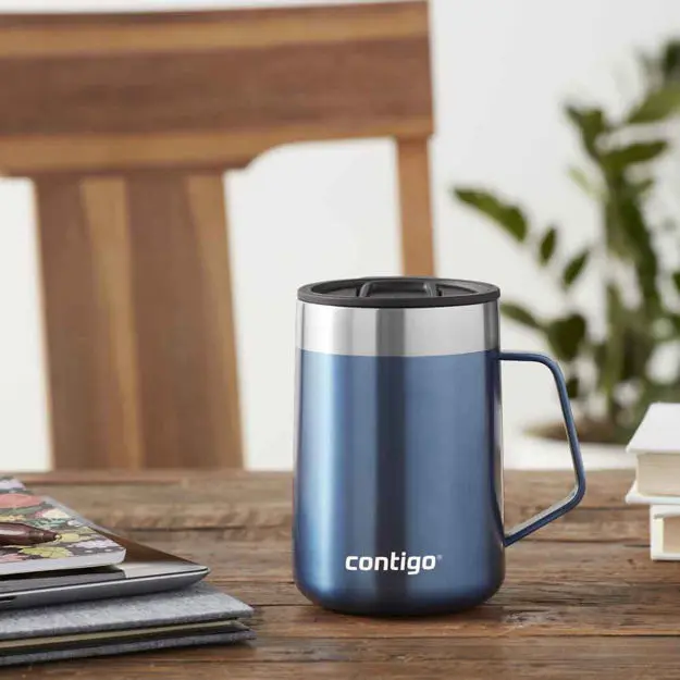 Contigo Streetville Desk Mug SS Blue Stiling ergonomisk termokopp 