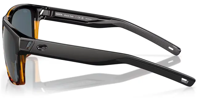 Costa Del Mar Slack Tide Matte Black Shiny Tortoise Gray 580P (plast) 