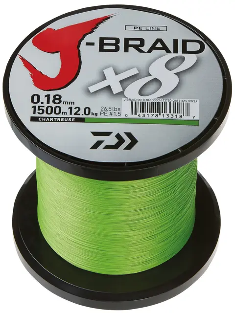 Daiwa J-Braid X8 1500m - 0,24 mm Chartreuse 