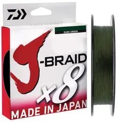 Daiwa J-Braid X8 Dark Green 0,13mm 300m Ekte japansk 8 tr&#229;ds multifilament