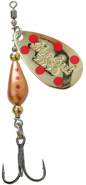 Daiwa Silvercreek Spinner Gold Dots 6g Effektiv spinner av høy kvalitet 