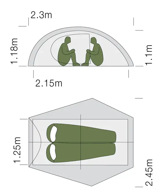 Exped Mira II HL Superlett tomannstelt med god plass 