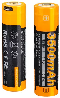 Fenix 18650 Batteri 3500 mAh USB Lades med micro-USB