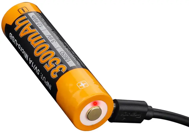 Fenix 18650 Batteri 3500 mAh USB Lades med micro-USB 
