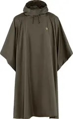 Fj&#228;llr&#228;ven Poncho Dark Olive OneSize P&#229;litelig poncho med hette