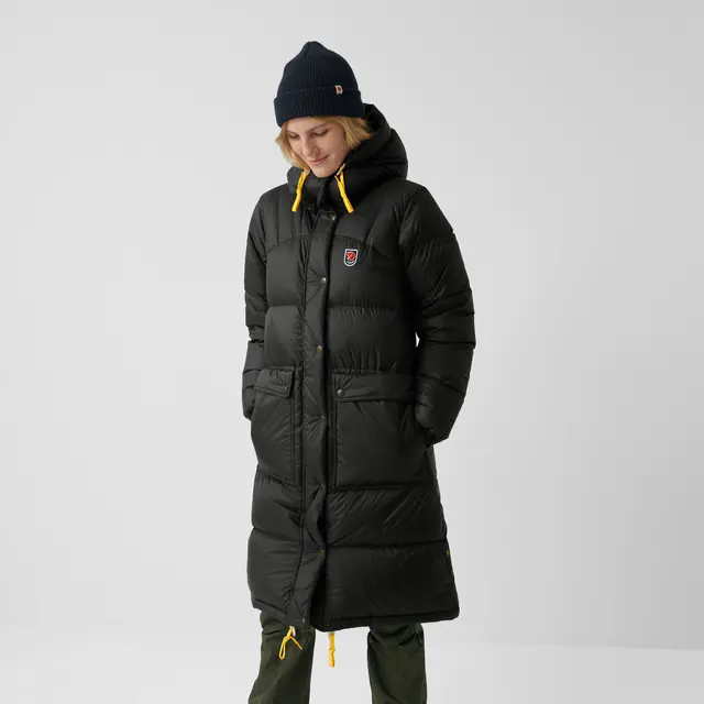 Fjällräven Expedition Long Down Parka W Lang dunparkas til dame i black L 