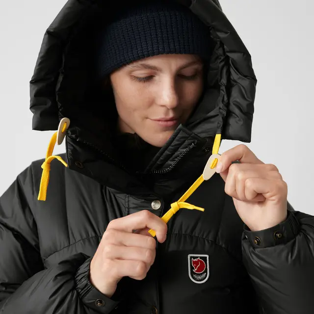 Fjällräven Expedition Long Down Parka W Lang dunparkas til dame i black L 