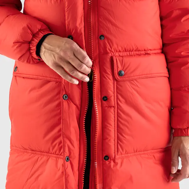 Fjällräven Expedition Long Down Parka W Lang dunparkas til dame Deep Forest L 