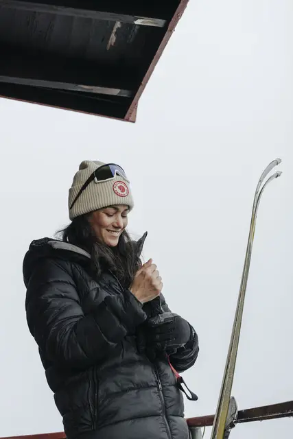 Fjällräven 1960 Logo Hat Caper Green Behagelig strikkelue i lammeull 