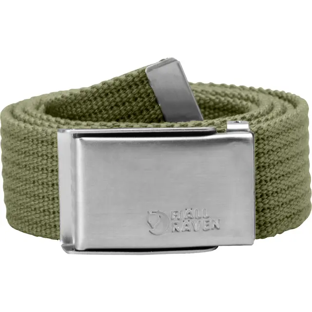 Fjällräven Canvas Belt Green Belte i lerretstoff med metallspenne 
