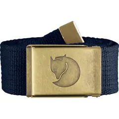 Fj&#228;llr&#228;ven Canvas Brass Belt 4 cm Navy Solid lerretsbelte med messingfinish