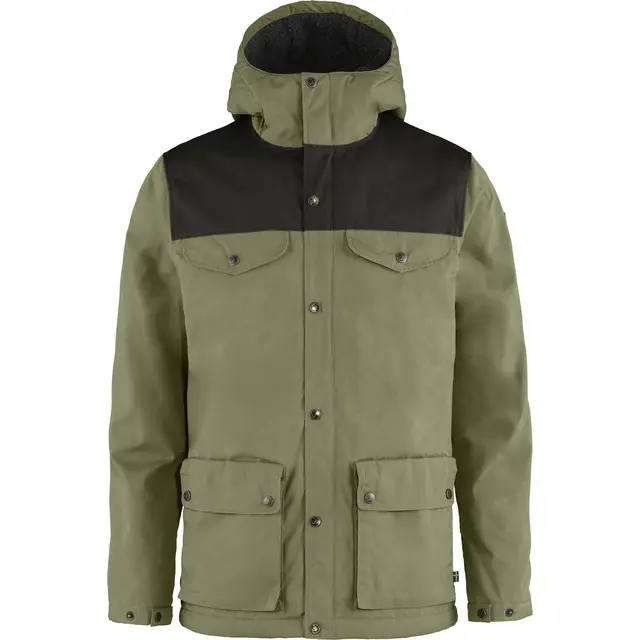 Fjällräven Greenland Winter Jacket M L Vinterjakke til herre i Green/Dark Grey 