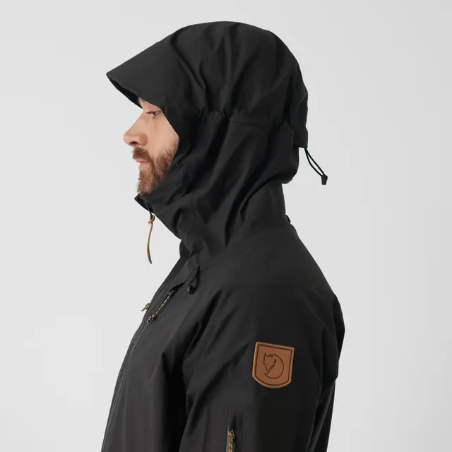 Fjällräven Keb Eco-Shell Jacket M XXL Trelags skalljakke til herre i Black 