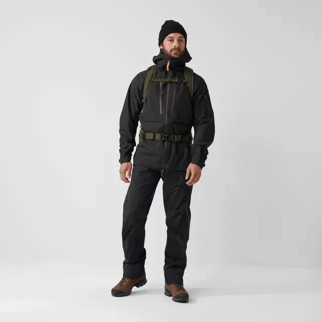 Fjällräven Keb Eco-Shell Trousers M L Trelags skallbukse til herre i Black 
