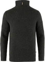 Fj&#228;llr&#228;ven &#214;vik Half Zip Knit M L Tidl&#248;s ullgenser til herre i dark olive