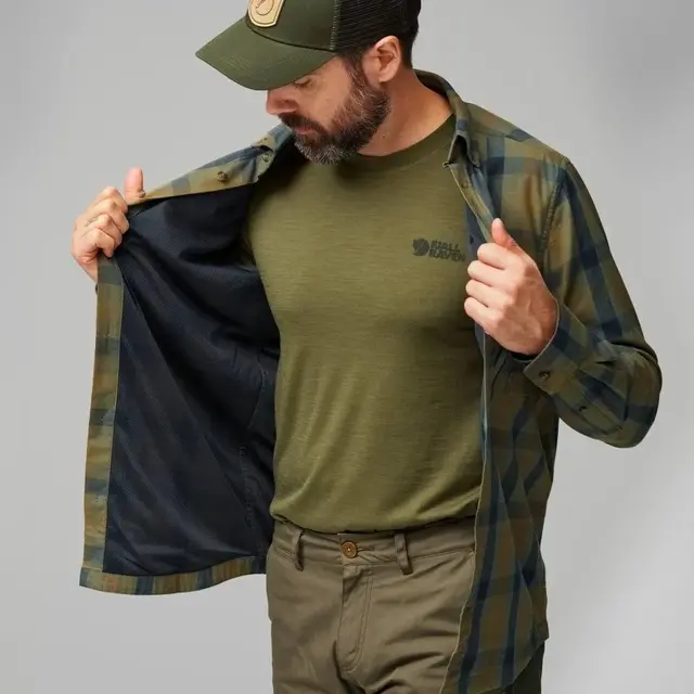 Fjällräven Lappland Mesh Shirt M L Laurel Green-Dark Sand, herre 