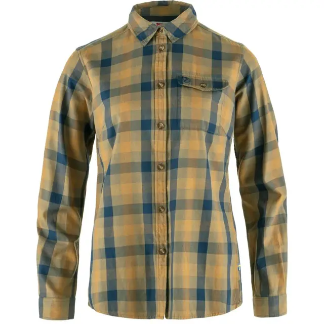 Fjällräven Lappland Mesh Shirt W L Light Olive-Indigo Blue, dame 
