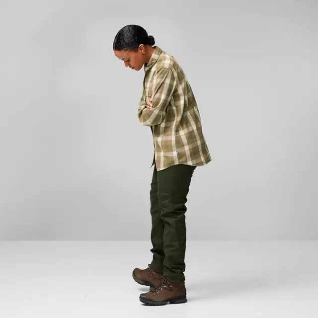 Fjällräven Lappland Mesh Shirt W L Light Olive-Indigo Blue, dame 