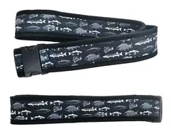 O&#39;Pros Wading Belt Black&amp;White Fish Vadebelte i behagelig neopren