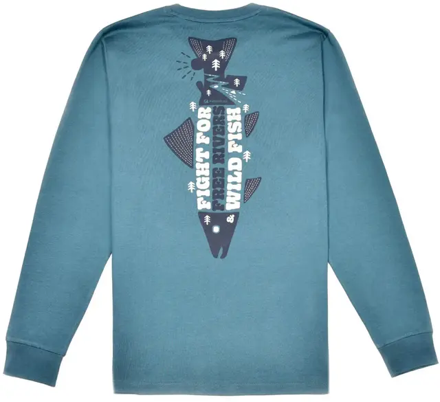 Frödin Free Rivers & Wild Fish LS M Earth Blue 