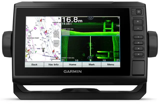 Garmin ECHOMAP™ UHD 72sv uten svinger Sollysvennlig berøringsskjerm på 7" 
