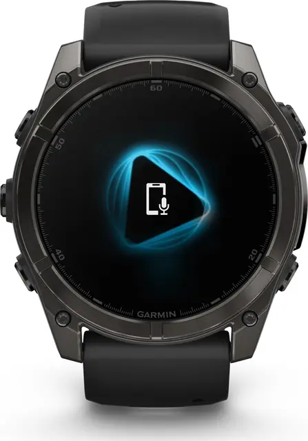 Garmin fenix 8 51 mm AMOLED Sapphire Karbongrå DLC med sort/grå silikonrem 