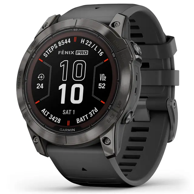 Garmin Fenix 7X Pro Sapphire Solar Sapphire Solar Edition, Karbongrå/sort 