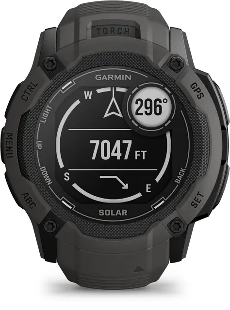 Garmin Instinct 2X Solar Grafitt GPS smartklokke med LED-lykt 