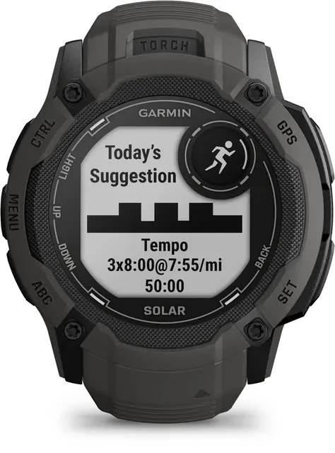 Garmin Instinct 2X Solar Grafitt GPS smartklokke med LED-lykt 