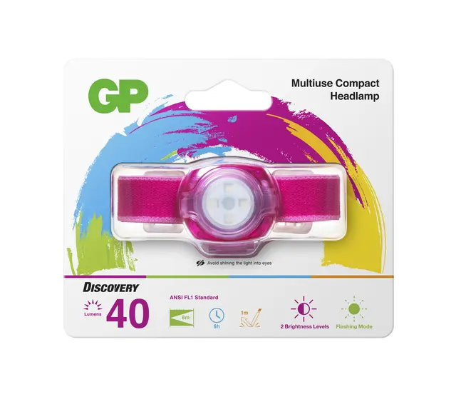 GP Discovery CH31 hodelykt 40 Lumen, Pink 