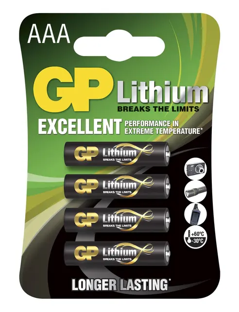 GP Lithium AAA-batteri 24LF-2U4 4-stk 